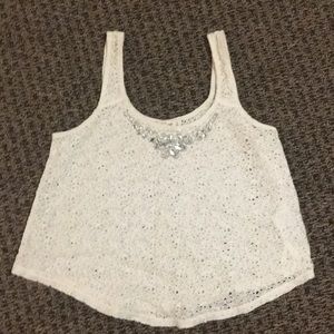 Lace top with beading